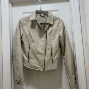 cream leather jacket size L